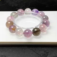 貴重 EU製★スーパーセブン★パワーストーン ブレスレット 天然石 綺麗 お守り ギフト  15.9-16.8mm ZZ1722