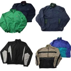 古着卸 まとめ売り ブルゾン ジャケット 6枚セット (メンズ L ) バイカラー スタンドカラー ワンポイント ネイビー 中古 古着 NC7278