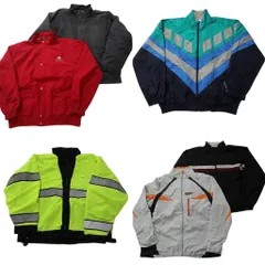 古着卸 まとめ売り ブルゾン ジャケット 6枚セット (メンズ XL ) マルチカラー スタンドカラー ワンポイント 中古 古着 NC7270