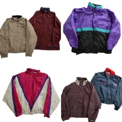 古着卸 まとめ売り ブルゾン ジャケット 6枚セット (メンズ L ) スタンドカラー ワンポイント バイカラー 中古 古着 NC7317