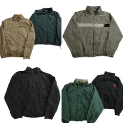 古着卸 まとめ売り ブルゾン ジャケット 6枚セット (メンズ 2XL ) ワンポイント スタンドカラー バイカラー 英文字 中古 古着 NC7312