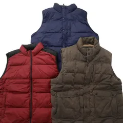 古着卸 まとめ アウトドアブランドMIX ダウンベスト ジャケット 3枚セット (メンズ XL /2XL ) エルエルビーン カベラス 中古 古着 NC7423