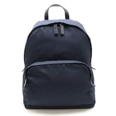 PRADA プラダ トライアングルロゴ TESSUTO MONTAGN バックパック リュックサック ナイロン レザー ネイビー 紺 シルバー金具 2VZ066