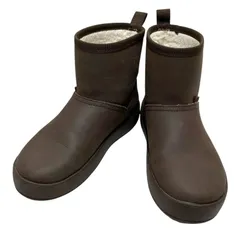 【美品】クロックス (21) ショートブーツ ボア フラット 防寒 希少デザイン
