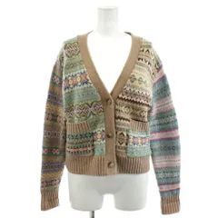 ポロ ラルフローレン POLO RALPH LAUREN カーディガン 総柄 ウール カシミヤ混 XXS マルチカラー ピンク ベージュ 水色 ライトブルー 211872816001 /AN18