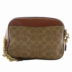 コーチ COACH ショルダーバッグ PVC レザー シグネチャー 総柄 タッセル 茶色 ブラウン 31208 /XZ ■GY18