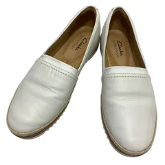 【美品】クラークス (22.5) スリッポン スニーカー 運動靴 ローファー 本革 レザー 希少デザイン