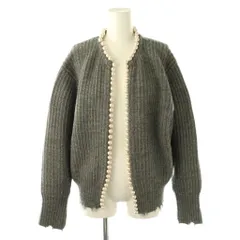 マディソンブルー MADISONBLUE 22AW パール装飾 カーディガン ニット 01 S グレー /ES ■GY57