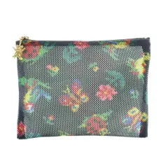 フェイラー FEILER ハイジ メッシュポーチ 黒 ブラック 花柄 蝶柄 てんとう虫柄 HEMP-171021 /RI■OS