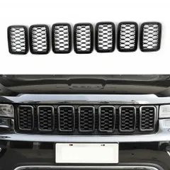 【送料無料】17-21年式 ジープ 大切ノ基 対応 中网亮黒グリル 蜂巣デザイン フロントバンパー用 外装グリルパネル 高品質ドレスアップパーツZX03人気注目