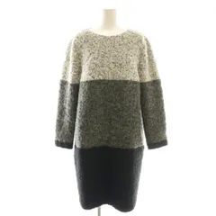 グレースコンチネンタル GRACE CONTINENTAL ワンピース 長袖 膝丈 ウール モヘヤ混 38 グレー ダークグレー 黒 /NR ■OS