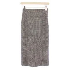 アプワイザーリッシェ Apuweiser-riche タイトスカート ミモレ ロング リボン スリット 千鳥格子 0 黒 ブラック /BB ■BM