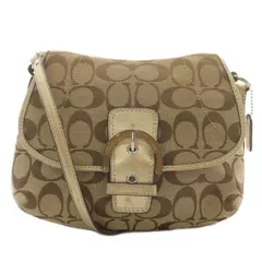 コーチ COACH ショルダーバッグ キャンバス レザー シグネチャー 総柄 茶色 ブラウン /XZ ■GY11