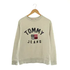 トミー TOMMY JEANS トミージーンズ ロゴ スウェット トレーナー S 杢グレー /ES ■OS
