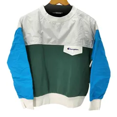 チャンピオン Champion 刺繍ロゴ 異素材 切替 クルーネックスウェット レディース  M