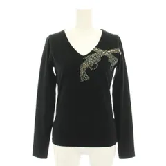 ロアー roar ロンT Tシャツ カットソー Vネック 長袖 スワロフスキー スタッズ 二丁拳銃柄 クロスガン柄 1 黒 ブラック 12FRLT-05B /YTのサムネイル