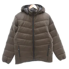 エディーバウアー EDDIE BAUER タグ付き Bio Down 650 FILL ダウンジャケット M リバーシブル 2WAY フード シップアップ グレー 茶 ブラウン /AE