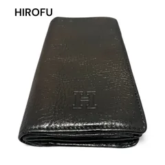 HIROFU ヒロフ　長財布　レザー　ロングウォレット　ダークブラウン　Hロゴのサムネイル