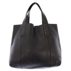 ヒロフ HIROFU トートバッグ ハンドバッグ レザー Hロゴ ワンカラー 黒 ブラック /BB