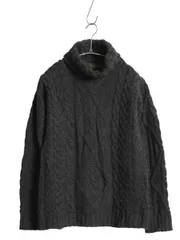 【お得なクーポン配布中!】 90s アイルランド製 INIS CRAFTS タートルネック フィッシャーマン ニット セーター レディース M オールド ウール ローゲージ ハイネック