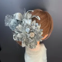 ha212 髪飾り 結婚式　卒業式　成人式 着物　振袖　キラキラバラ　シルバー