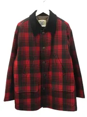 ジェイプレス J.PRESS チェック ウール ジャケット 中綿 M レッド アウター