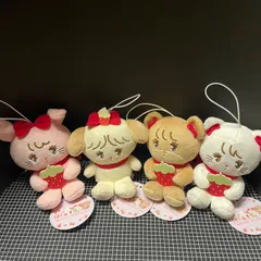 mikko characters いちごマスコット ぬいぐるみ キーホルダー 全4種セット
