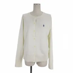 ポロ ラルフローレン POLO RALPH LAUREN ニット カーディガン コットン 長袖 L ホワイト