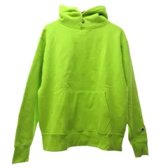 チャンピオン CHAMPION フーディー パーカー スウェット プルオーバー 長袖 ロゴ刺繡 裏起毛 緑 グリーン M