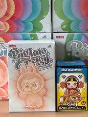 [Authentic, Brand New, Unopened] Labubu Big into Energy 1 Piece & Mart Mega Space Molly Series 4 1 Piece (Total 2 Pieces) Popmart Figure Plush Toy