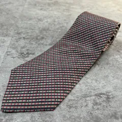 【Christian Dior】チェック柄ネクタイ　マルチカラー　グレー　レッド