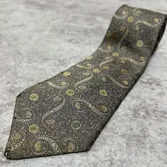 【dunhill】ペイズリー柄ネクタイ　グレー