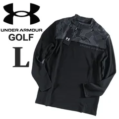 新品 黒 L アンダーアーマー メンズ ゴルフウェア 長袖 モックネック UNDERARMOUR GOLF