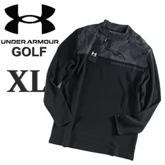 新品 黒 XL アンダーアーマー メンズ ゴルフウェア 長袖 モックネック UNDERARMOUR GOLF
