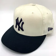 90's New Era ニューエラ 59FIFTY MLB ニューヨーク・ヤンキース 2トーン ウールベースボールキャップ ホワイト ネイビー USA製 Size 7 3/8 (58.7cm)