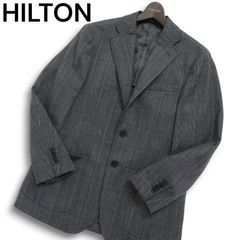 美品】HILTON 鹿の子 薄手 スプリング テーラードジャケット リネン混 