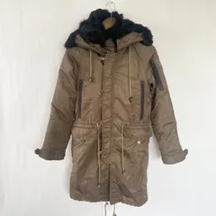 【美品】y2k archive メンズ　ライナー付き　フライトジャケット　リアルファー　ミリタリージャケット　モッズコート　N3B  カーキ　ロング