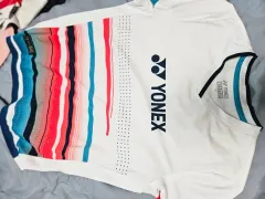 YONEX ヨネックス レディース 95 バドミントン Tシャツ 白 ストライプ