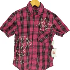 ヒステリック HYSTERIC チェック S/S ボタンダウン シャツ うさぎ アニマル ペイント デザイン プリント Y2K レディース 表記無 