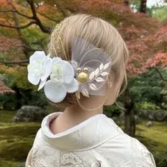 即日発送♥胡蝶蘭 髪飾り前撮り ♥成人式髪飾り結婚式髪飾り