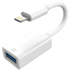 iPhone usb 変換アダプタ Lightning usbカメラアダプタOTGケーブル データ双方向伝送 高速転送 設定不要 写真/動画/キーボード/マイク/マウス/USB周辺機器に対応R11324