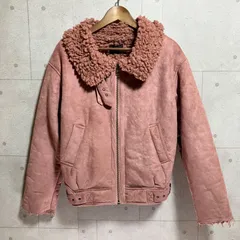 MURUA ムルーア フェイク ムートン ジャケット ボア ブルゾン コート アウター S ピンク レディース SG374-1