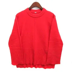 ミラオーウェン Mila Owen ウール カシミヤ 後スリット クルーネック ニット セーター 長袖 オレンジ 0 09WNT214038