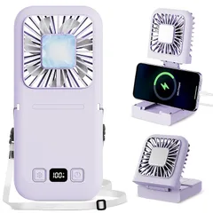 ハンディファン 冷却プレート 手持ち扇風機 unifun【瞬間冷却 手持ち/首掛け/卓上/スマホスタンド4WAY】静音 小型 ミニ 強力 風量3段階 リズム風搭載 5000mAh大容量 長時間連続運転 電池残量液晶表示 usb 充電式 type-c 180度角