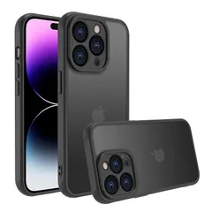 PinLiSheng iPhone 14 Pro Max ケース マット 半透明 ストラップホール付き 耐衝撃 滑り止め 指紋防止 米軍MIL規格 黄変防止 ワイヤレス充電対応 スマホケース アイフォン 14 Pro Max(ブラック, iPhone14 Pr