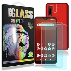 対応 Arrows We F-51B ガラスフイルム ブルーライト 【2+2枚セット-ブルーライトカット 93%】 arrows we フイルム（２枚）+ レンズフィルム （２枚) f-51b fcg01 液晶 保護フィルム 強化ガラス レンズフィルム 目の疲