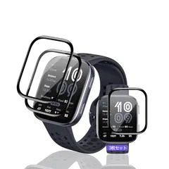 用 Amazfit Bip 6 フィルム 1.97インチ PET複合材 炭素繊維 3D曲面 【3枚セット 飛散防止 キズ修復機能】 用 Bip6 ガラスフィルム 高透過率 超薄型 用 amazfit bip6 液晶保護フィルム 耐衝撃 全面保護 引っかきキズに