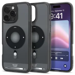 Spigen iPhone 16 Pro ケース MagSafe対応 クリア ストラップホール 米軍MIL規格 ウルトラ・ハイブリッド・マグフィット ACS08384 (クラシック・ブラック)