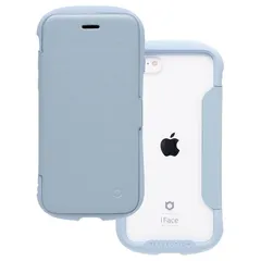 iFace Reflection iPhone SE(第3世代/第2世代)/8/7 ケース 手帳型 クリアケース (ペールブルー)【 アイフェイス スマホケース 耐衝撃 アイフォン se3 se2 8 7 手帳 ダイアリーケース カード収納 ポリカーボネート 
