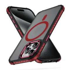 iPhone 15 pro ケース iphone ケース15 pro スマホカバー マット半透明 マグネット搭載 ワイヤレス充電 耐衝撃 指紋防止 滑り止め 米軍MIL規格・Magsafe対応 アイフォン15 pro 用カバー インチ PinLiSheng (